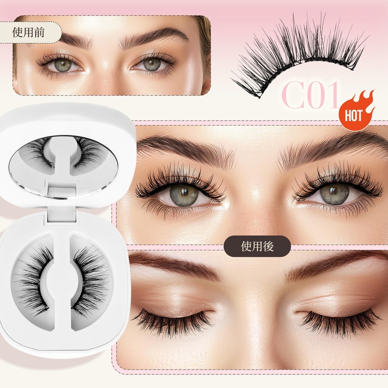 LASHVIEW Magnetic Eyelash Natural Look with 2 Pairs Reusable Magnetic