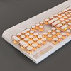 MageGee Typewriter Mechanical Gaming Keyboard, Retro Gold Punk Round Keycaps