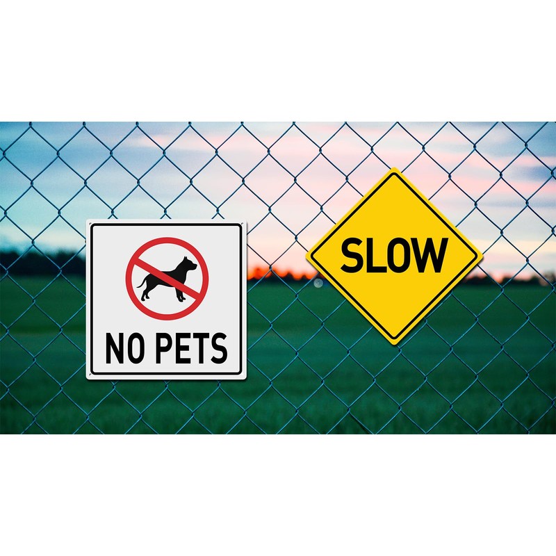 BTHUKO No Pets Allowed Aluminum Metal Sign, No Dogs, Cats,