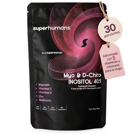 Inositol Myo Chiro Polvo Mujer Magnesio Zinc Metilfolato Vitaminas Porciones 150 Superhumans