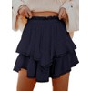Aoudery Flowy Shorts for Women Casual Boho Ruffle Tiered Skorts