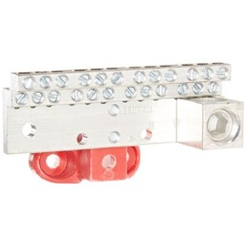 Neutral Bar and Neutral Assembly, 225A Neutral Bar with Mounting Base, (24) 4-14 AWG Wire Range, 600VAC Voltage, 350 MCM - 6 Lug Size, 2.250" Width, 2.750" Height, 4.321" Length