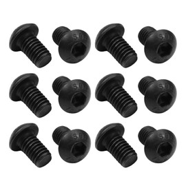 MroMax M6 x 10mm Machine Screws Hex Socket Round Head Screw Carbon Steel Fixing Screws Black Pack of 20