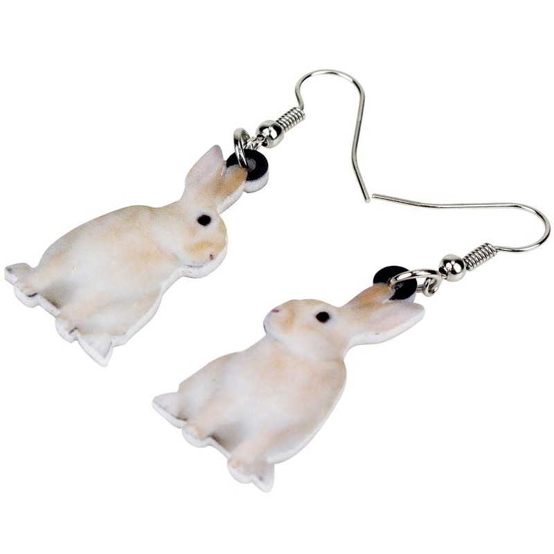 BONSNY Acrylic Cute Dangle Easter Bunny Hare Rabbit Earrings Funny