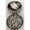Unbranded Jewels Enameled Regal Trinket Ring Box Rhinestone Crystals. Round