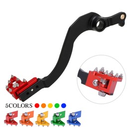 JFG RACING Motorcycle Folding Rear Brake Pedal Foot Lever CNC for CRF250R 2004-2024 CRF450R 2005-2024 CRF450RX 2017-2024 CRF250RX 2019-2024 Dirt Bike Red
