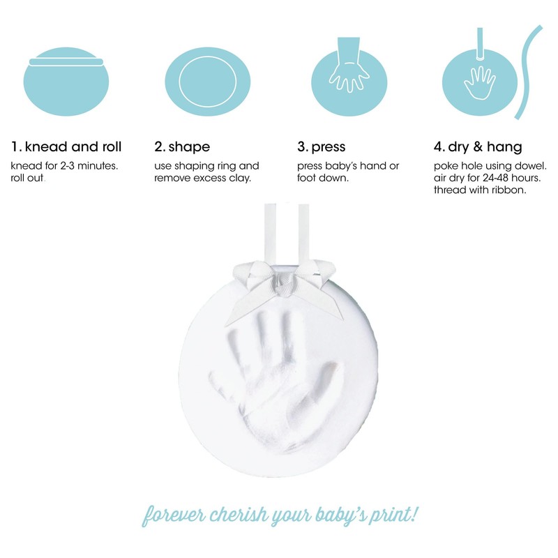 Pearhead Babyprints Baby Handprint or Footprint No Bake Keepsake Ornament,