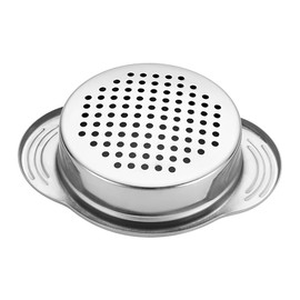 UUYYEO 2 Pcs Stainless Steel Tuna Can Strainer Sieve Metal Food Can Strainer Press Lid Canning Colander Oil Drainer Tuna Filter for Beans Vegetables Kitchen Supplies