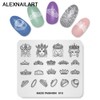 4 Pieces Nail Stamping Plate Imperial Crown Chinese Mahjong Plant