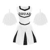 Ladies Cheerleader Costume with Pom Poms - Womens Highschool American