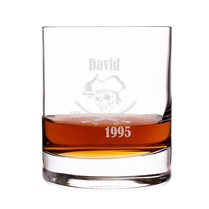 Herz & Heim® Rum Glass with Engraving – Pirate –