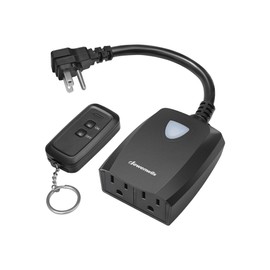 DEWENWILS Outdoor Wireless Remote Control Outlet Power Strip Weatherproof, Expandable Indoor Outdoor Electrical Plug in Light Switch, 15 A, 7-Inch Extension Cord, 100 FT Range, ETL Listed