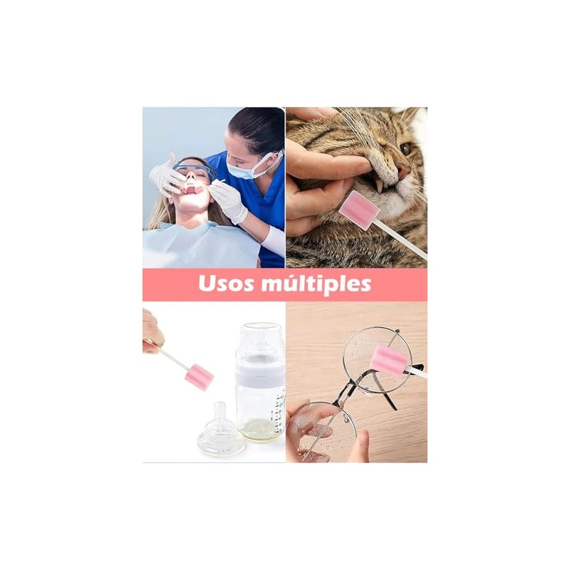 Isopos, Hisopos para Uso Diario, 100 Unidades, Diseño con Esponja,