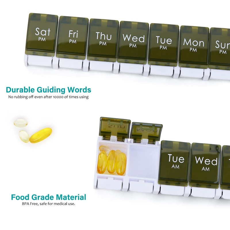 2 Week Pill Box, MOLN HYMY 7 Day Pill Organizer