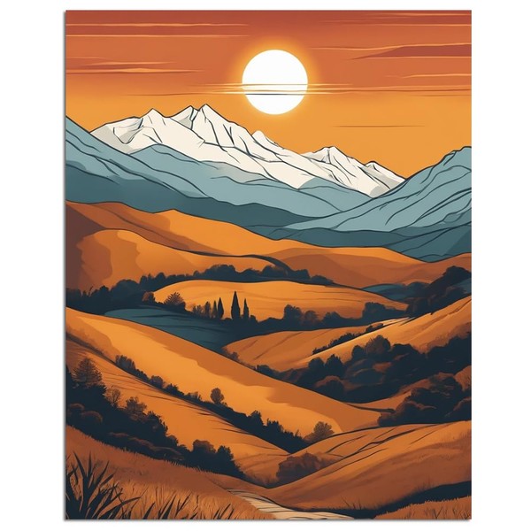 minicreat Paint by Numbers for Adults Beginners and Kids Sunset