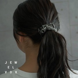 JewelVOX Scrunchie Hair Accessories, Women's Velour, Small, Simple, Adult, Cute (Black)