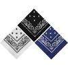 Lizzy 3 x Paisley Multifunctional Bandana's (Navy Blue, Black, White)