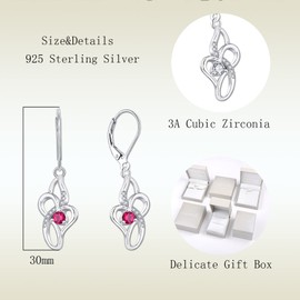 Starnny Celtic Knot Hoop Earrings Women's Earrings Silver 925 Dangle Hanging 3A Cubic Zirconia Birthstone for Women, Sterling Silver, Cubic Zirconia