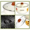 STP GOODS Enamel Aluminum Casserole & Colander Pasta Set with