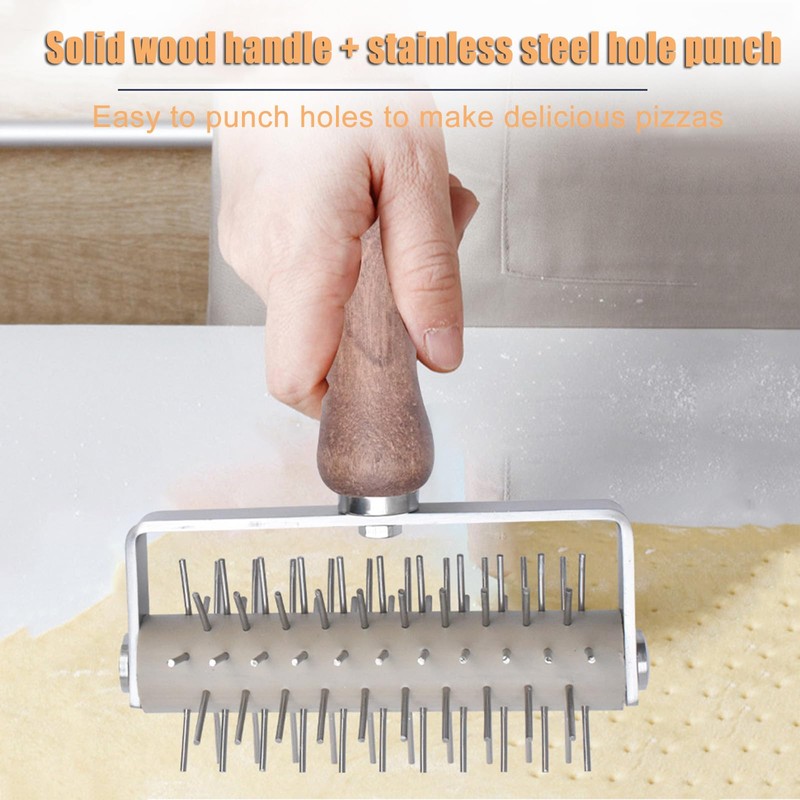 Roller Docker with Spikes, Stainless Steel Pizza Roller with Spikes,