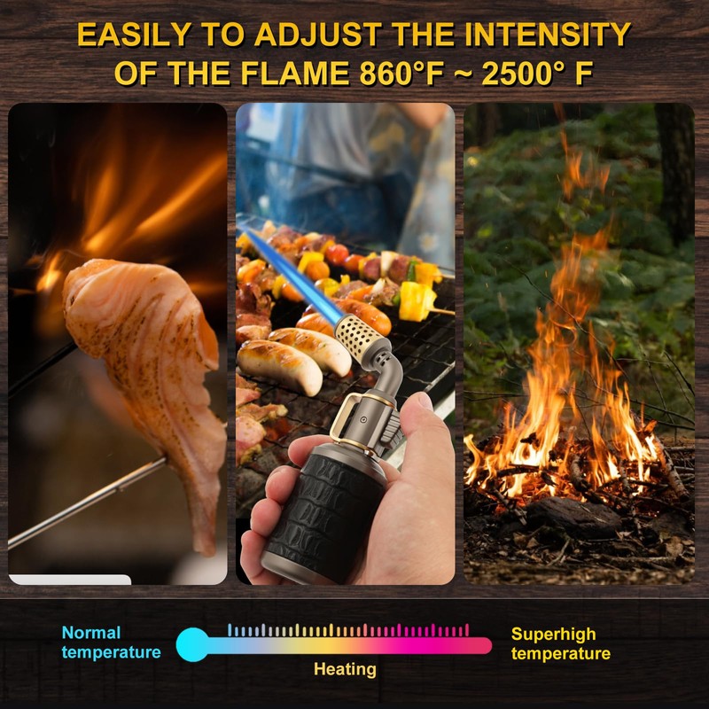 Blow Torch, Professional Kitchen Cooking Butane Torch with Safety Lock