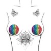 Neva Nude Sequin Multicolor Bling Smile Happy Face Nipztix Pasties