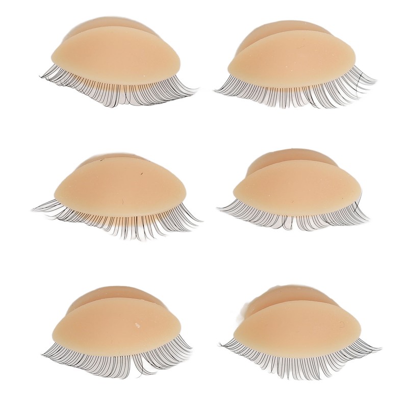 Eyelash Extension Mannequin Head with 6 Pair Replacement Eyelids Soft