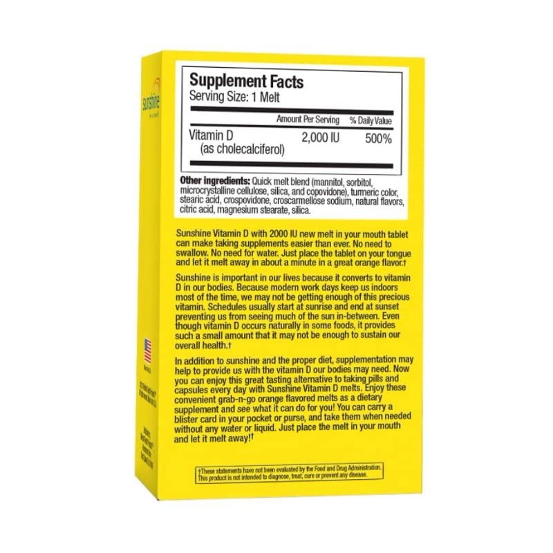 Windmill sunshine super vitamin D 2000 IU phased control dietary