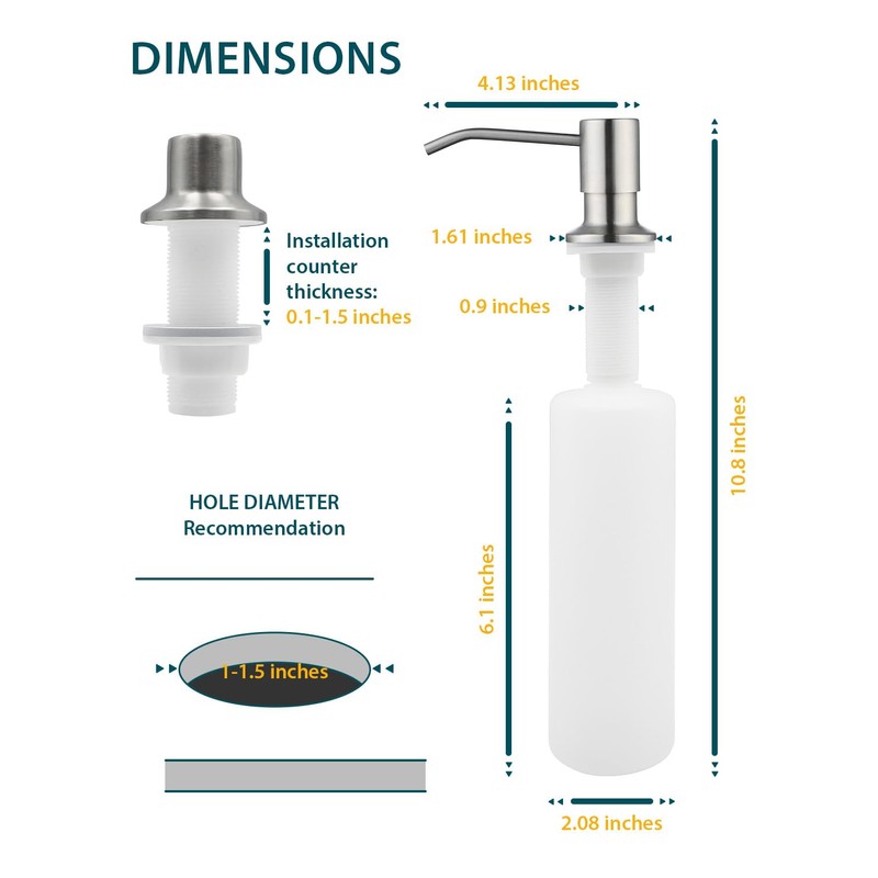 Kitchen Faucet with Soap Dispenser, Hiqufet Brushed Nickel Kitchen Faucet