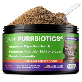 Guardian’s Choice Purrbiotics, Cat Probiotic Powder for Digestive & Immune Support, 5 Billion CFU with Prebiotics & Fiber, Shelf-Stable Probiotics for Cats, Chicken Flavor Cat Probiotics, 120 Servings