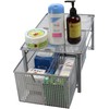 DecoBros Mesh Cabinet Basket Organizer with Split Card, Silver (Large