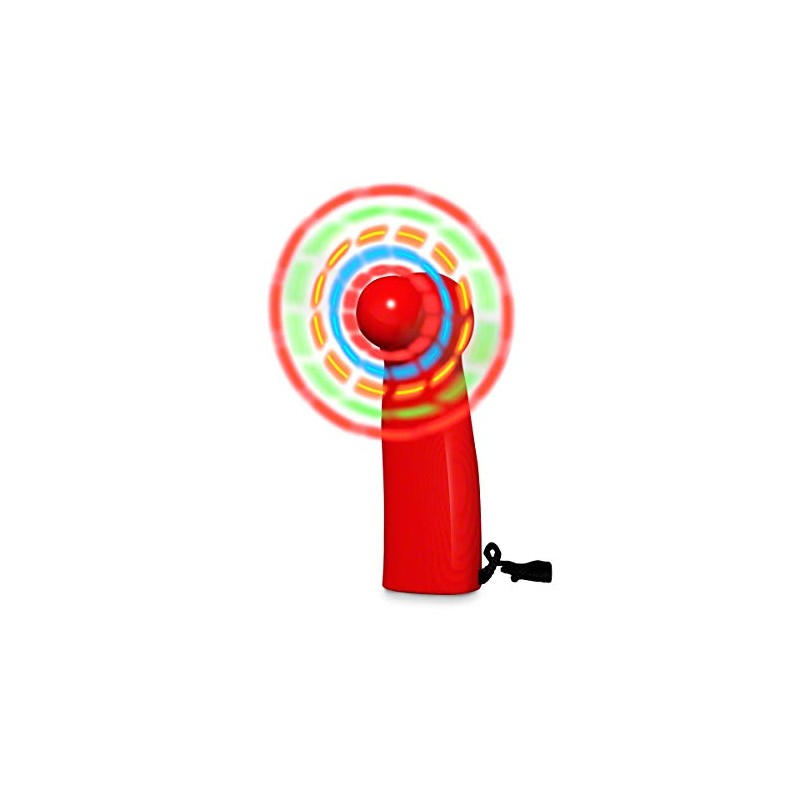 FlashingBlinkyLights Light Up LED Mini Handheld Fans with Red Handles