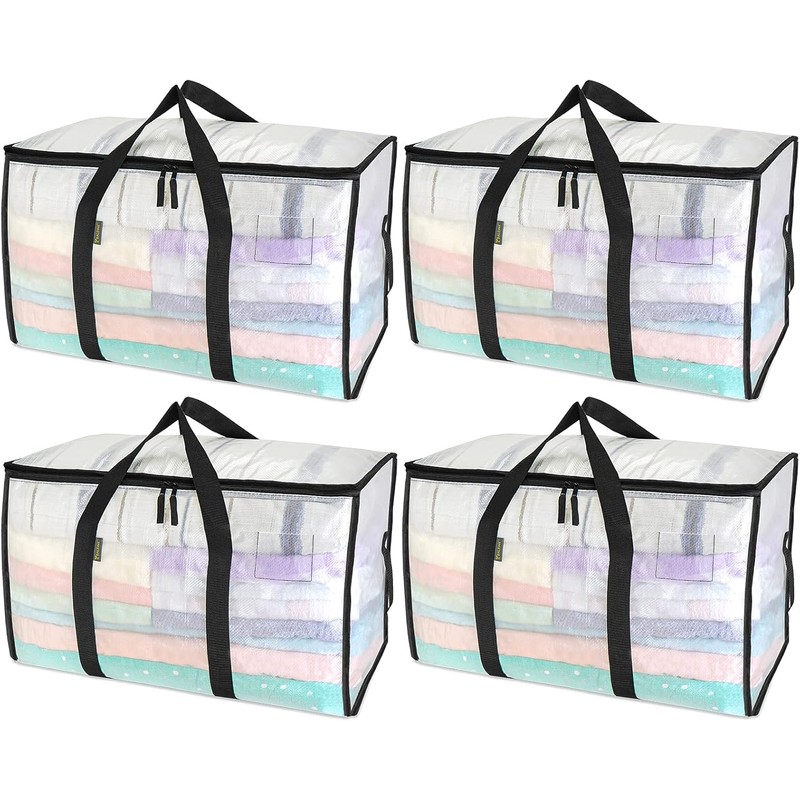 BALEINE 4-Pack Oversized Moving Bags with Reinforced Handles, Heavy-Duty Storage