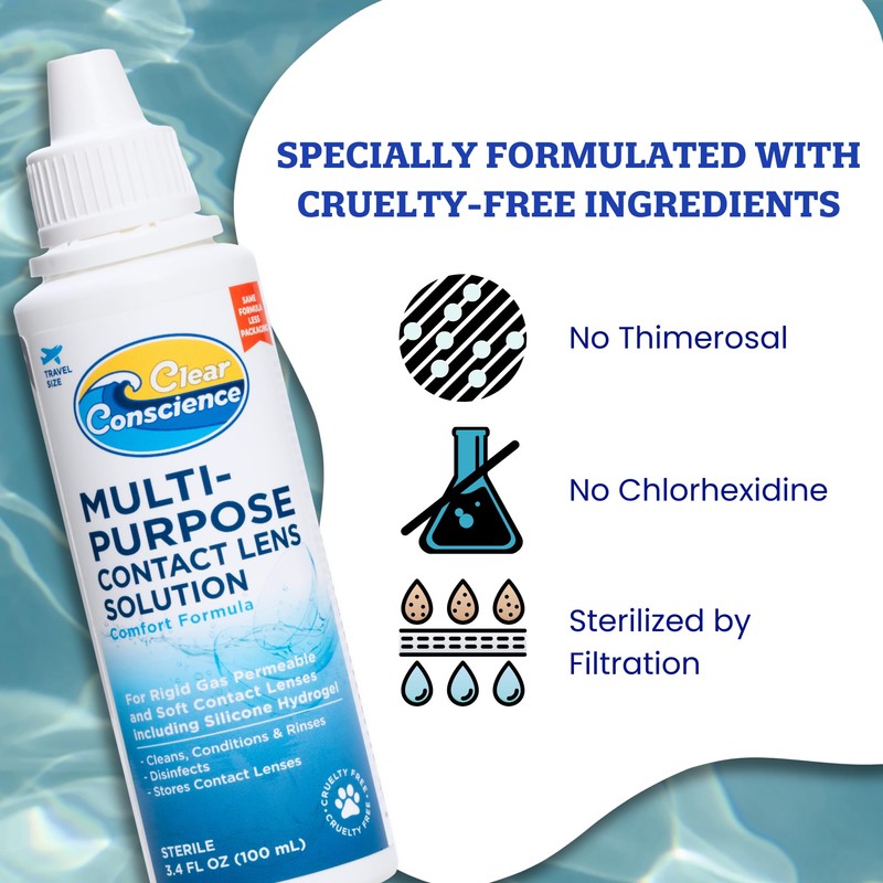 Cruelty-Free Multipurpose Contact Solution Travel Size - Mild Cleaner &