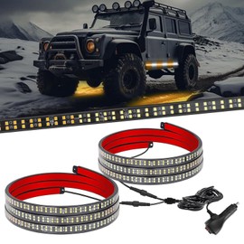 2x 70 inch Emergency Truck Car Strobe Strip Light Bar Running Board Flashing DRL