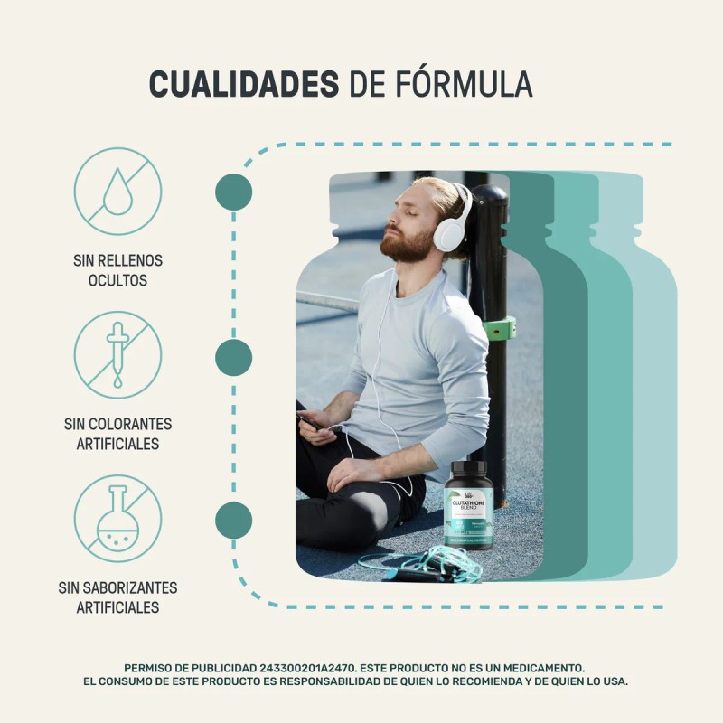 Gluation Cpsulas Life360 Glutathione Blend 60 Cpsulas Sin Sabor