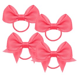 GFun Hair Rubber for Children, Ribbon, Set of 4, Cute, Hair Accessories, Kindergarten Entrance Ceremonies, Graduation Ceremonies, Recitals, Yukata, Clothes, Cherry Pink
