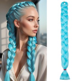 Silk-co Jumbo Braid Synthetic Hair 41" Tones Hair Braiding Extensions Premium Jumbo Braids [165g, Blue]