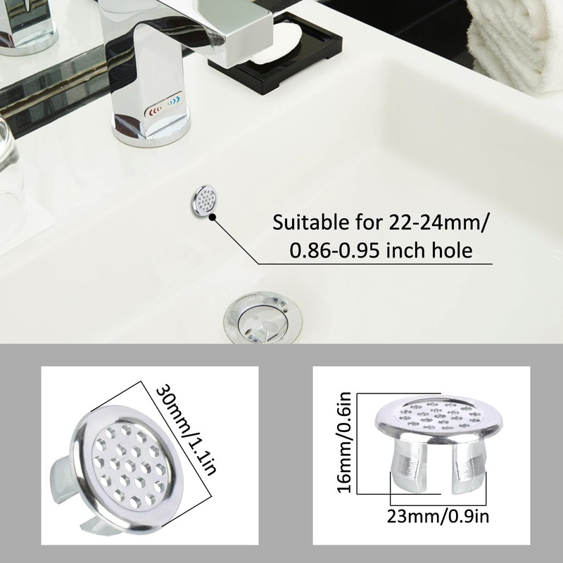 6 Pack Sink Overflow Ring Bathroom Sink Overflow Trim Ring