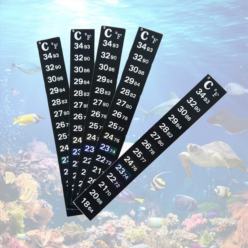 Upto 1x Aquarium Thermometer Fish Tank Sticker Temperature Strip Dual