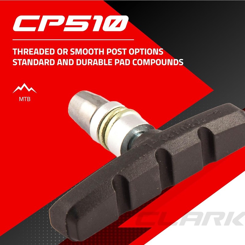 Clarks Cycle Systems MTB/Hybrid Threaded V-Brake Brake Pads, Two Pairs,