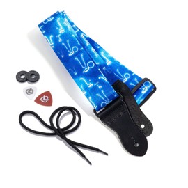 KLIQ Vintage Woven Guitar Strap for Acoustic and Electric Guitars with 2 Free Rubber Strap Locks, 2 Free Guitar Picks and 1 Free Tip