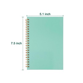 DSTELIN Green Sketch Coil Notebooks, 2-Pack, 120 Pages (60 Sheets), Hardcover with 1150GSM Cardstock, 7.5 x 5.1 Inches, 100GSM Paper