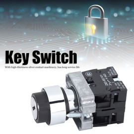Respicefinem 2 Position Key Switch Self Reset Power Lock Conversion Rotation Locking Key ZB2 BE101 ZB2 BE102C for Electrical Panels and Industrial Controls