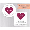 Return Address Initials and Heart Sticker/Label (#149-WH)
