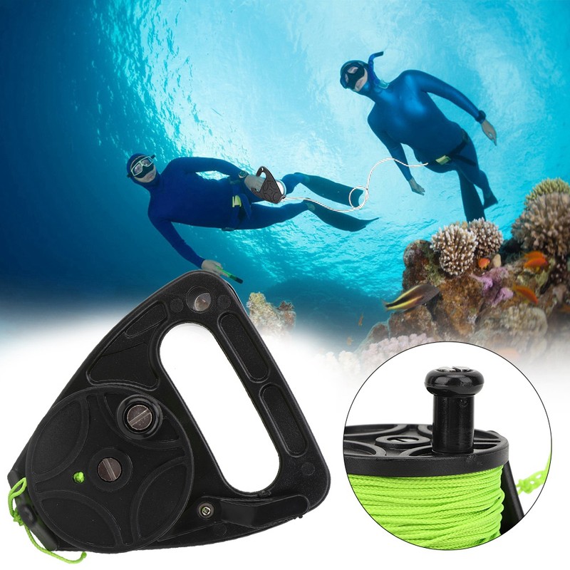 46m Handle Pulley Scuba Spool Reel Cave Wreck Diving Snorkeling