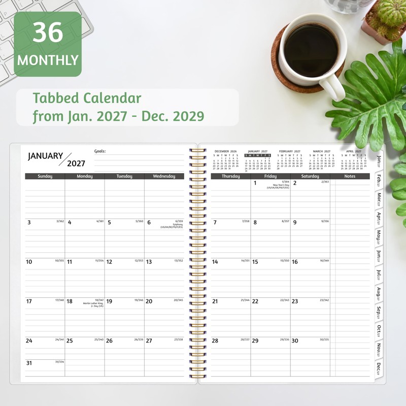 Monthly Planner 2027-2029, 36 Months Calendar Planner 2027-2029 from Jan