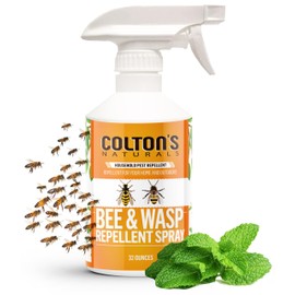 Colton’s Naturals - Bee and Wasp Repellent Spray - (32 OZ) - Natural, Bee and Wasp Deterrent - Quick and Easy Pest Control - Safe to Spray Around Children