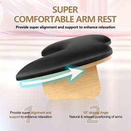 Arm Rest for Nails Tech，U-shaped Manicure Nail Arm Rest Stand with Detachable Brackets Microfiber PU Leather Manicure Pillow Big Nail Hand Rest Cushion Suitable for Salon and Home (Black)