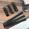 10 Pcs Black Leather Wall Hooks, Leather Curtain Rod Bracket,